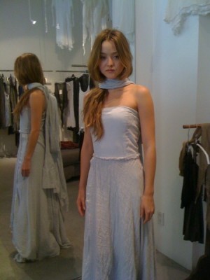 Famous model Devon Aoki in an outfit by Duuya