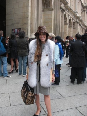Me today totally excited at the Cour Carré du Louvre a few minutes before the start of the Louis Vuitton show