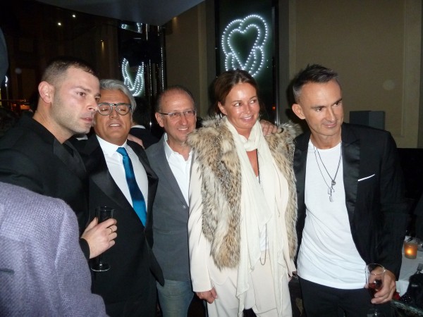 A fashionable crowd: Fausto Puglisi, Guiseppe Zanotti, Andrea Panconesi, Eva Cavalli and Neil Barrett