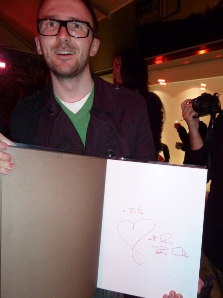 Zarko (DesignScene) with the Cavalli book that Eva signed for him.