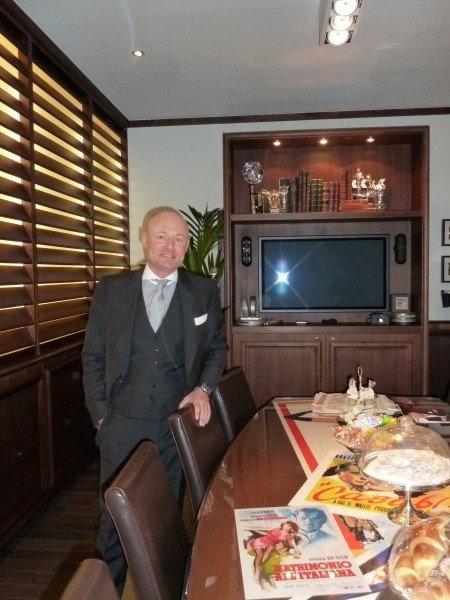 Georges Kern, CEO IWC, in his office at the booth where he welcomed the celeb friends of the brand