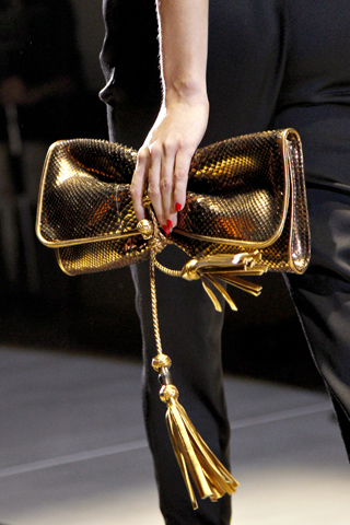 'Malika' evening bag with woven leather tassels, $1900