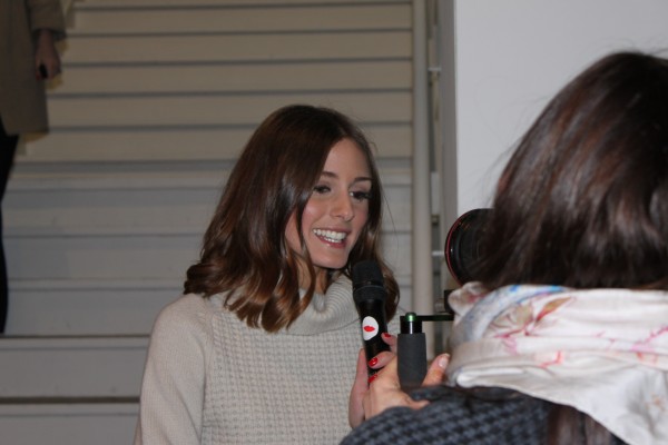 Beautiful Olivia giving an interview...