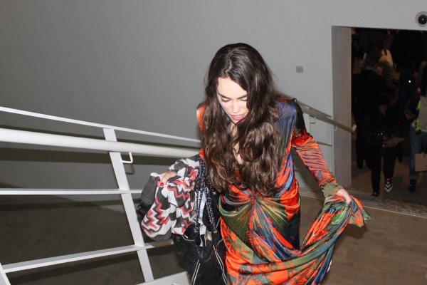 Climbing the stairs in a maxi dress can be challenging...