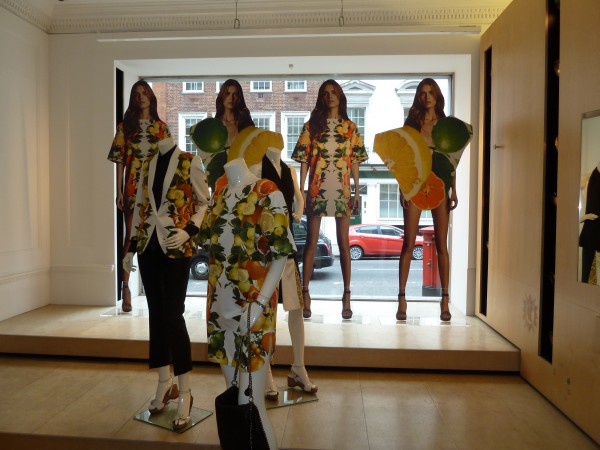 Fruity dispay at the Stella McCartney store in London