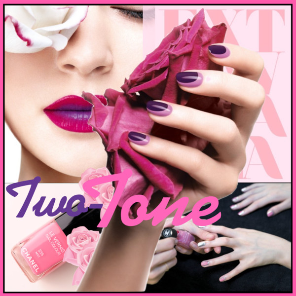 Two-Tone Lips and Nails