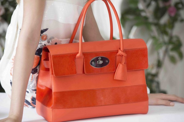Mullbery_SS14_Cara with the Striped Bayswater in Firery Red