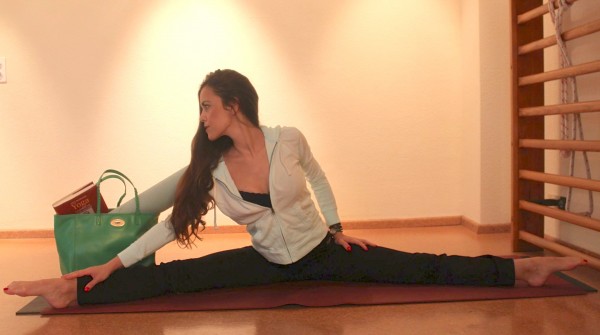 Sandra Bauknecht at Yoga with Mulberry Dorset Bag