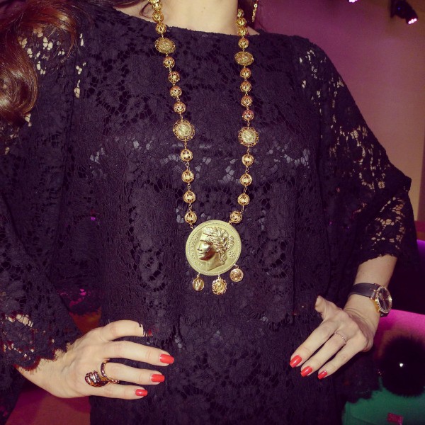 Dolce & Gabbana Lace Dress and Coin necklace