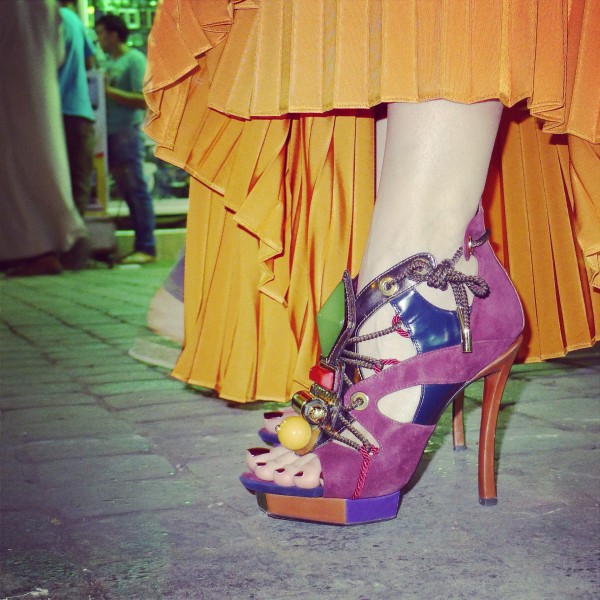 Sandra Bauknecht in Marrakesh - Louis Vuitton shoes