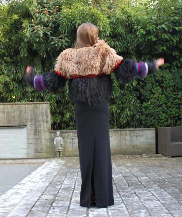 Sandra Bauknecht in Givenchy Feather jacket