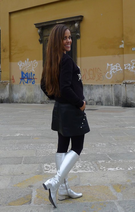 Sandra Bauknecht in Saint Laurnt in Milan 4