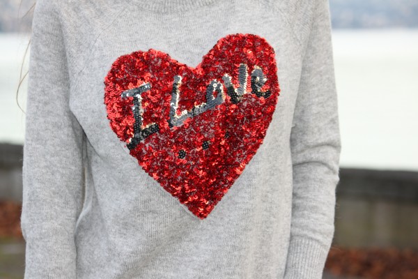 I Love Sequined Sweater H&M