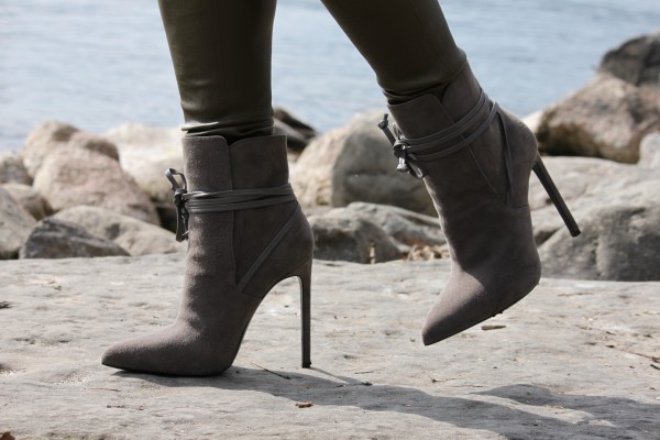 Paris Suede laced ankle boots by Saint Laurent