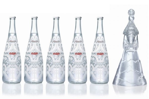 Evian bottles