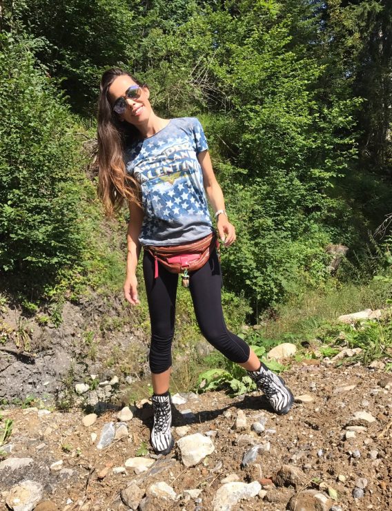 hiking boots and leggings