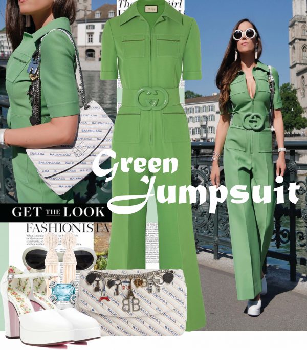 green and gold jumpsuit